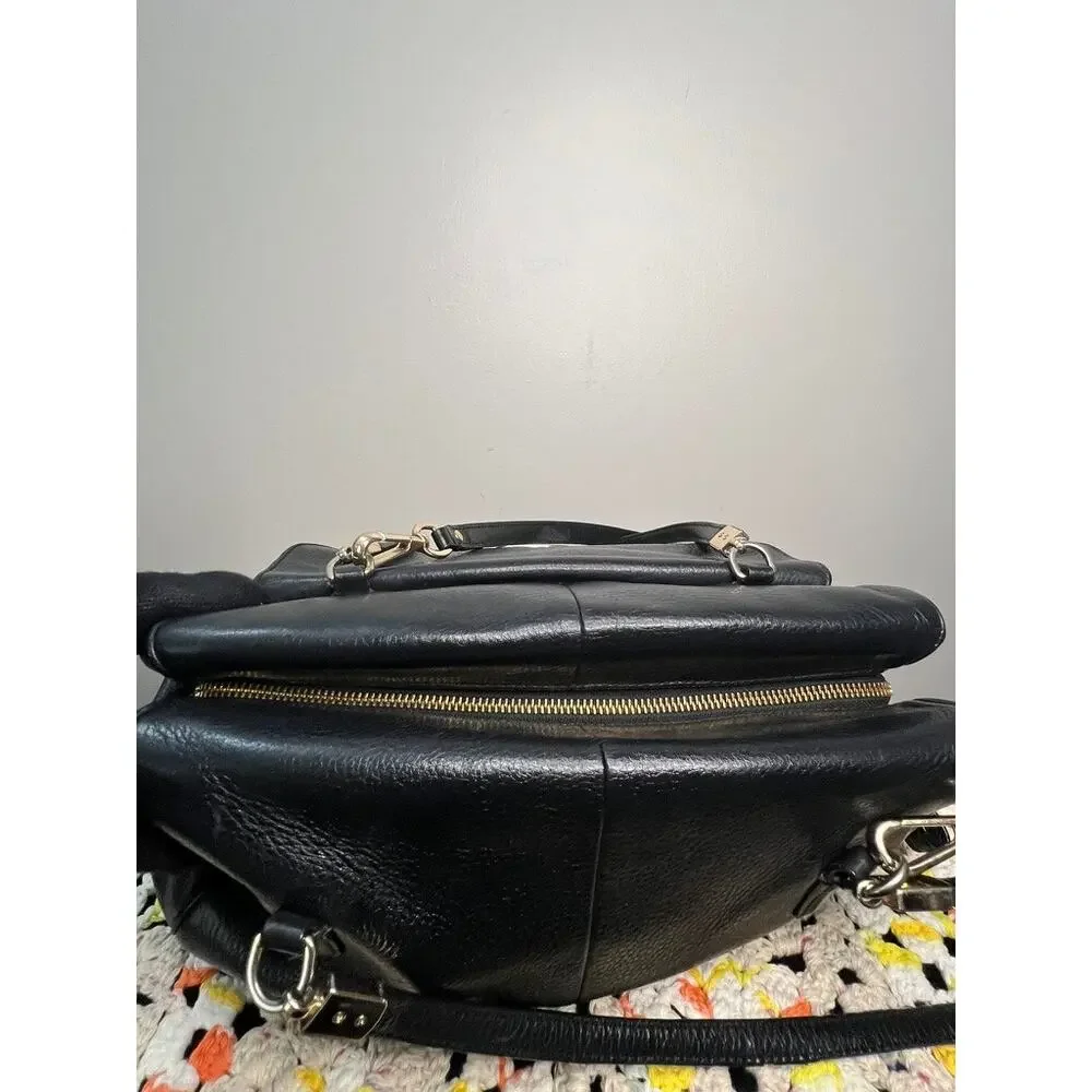 Coach Madison Madeline Black Pebbled Leather East West Satchel Shoulder Bag